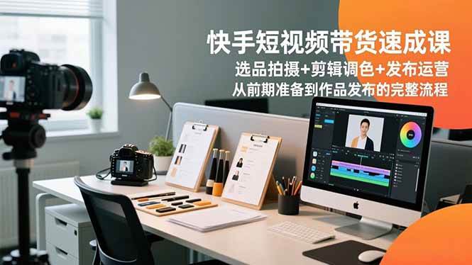 图片[1]-（16752期）快手短视频带货速成课，选品拍摄+剪辑调色+发布运营，从前期准备到作品发布的完整流程-千猫网创