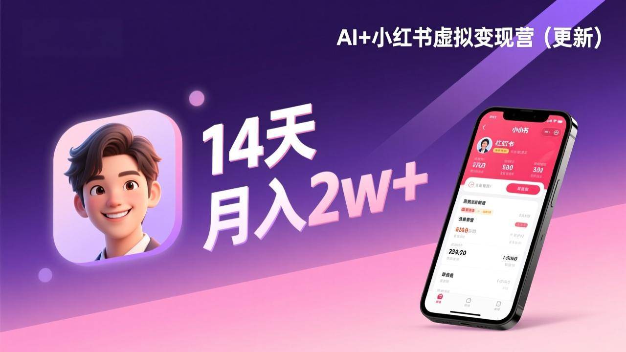 图片[1]-（17275期）AI+小红书虚拟变现营（更新），14天掌握选品、笔记、成交，打造自动化月入2w+事业-千猫网创