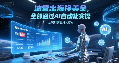 油管出海挣美金，全部通过AI自动化实操，从0到1实现月入过W-千猫网创