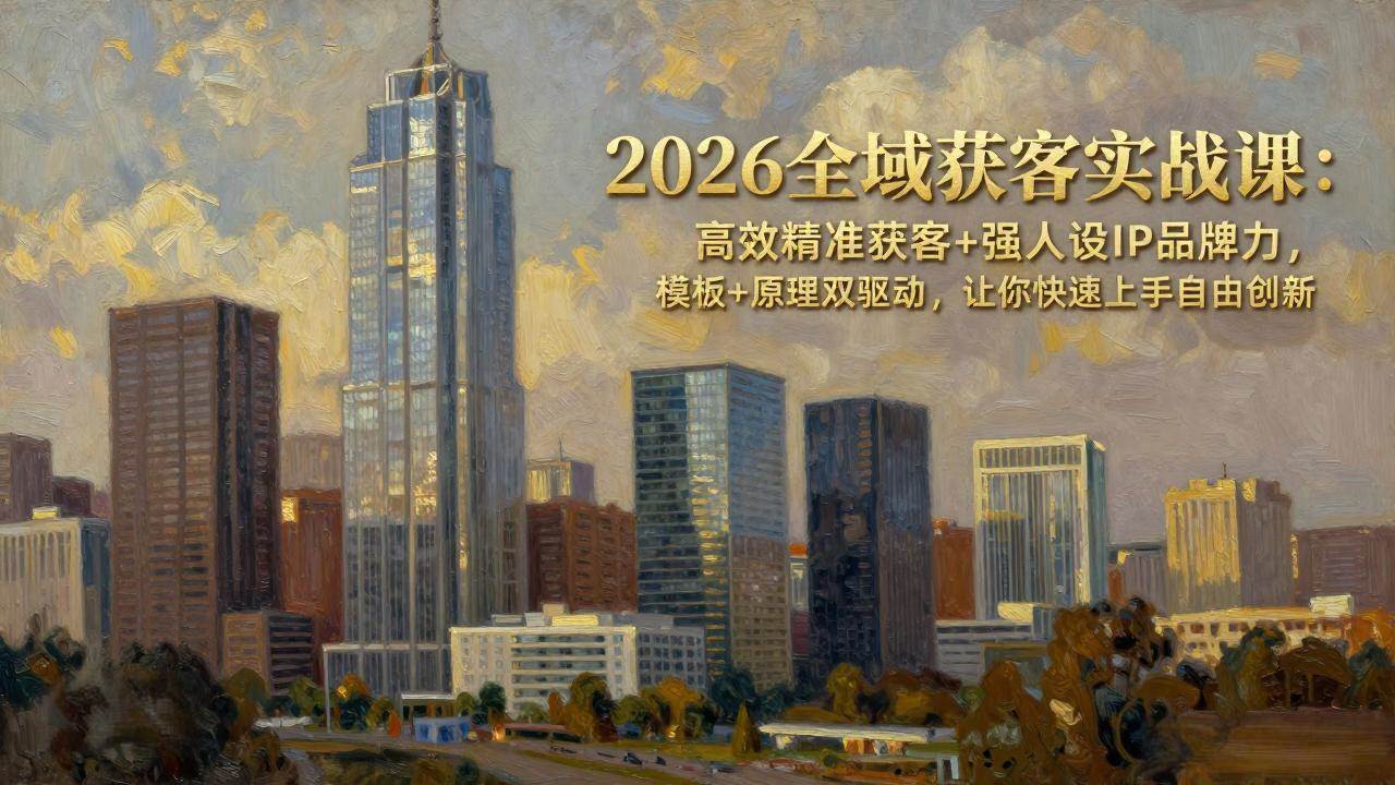 图片[1]-（17613期）2026全域获客实战课：高效精准获客+强人设IP品牌力，模板+原理双驱动，让你快速上手自由创新-千猫网创