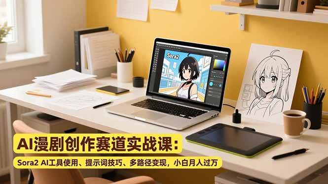 图片[1]-（16936期）AI漫剧创作赛道实战课：Sora2 AI工具使用、提示词技巧、多路径变现，小白月入过万-千猫网创