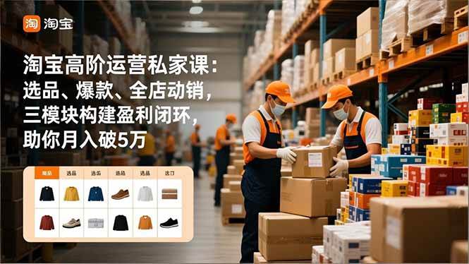 图片[1]-（16934期）淘宝高阶运营私家课：选品、爆款、全店动销，三模块构建盈利闭环，助你月入破5万（更新12月）-千猫网创