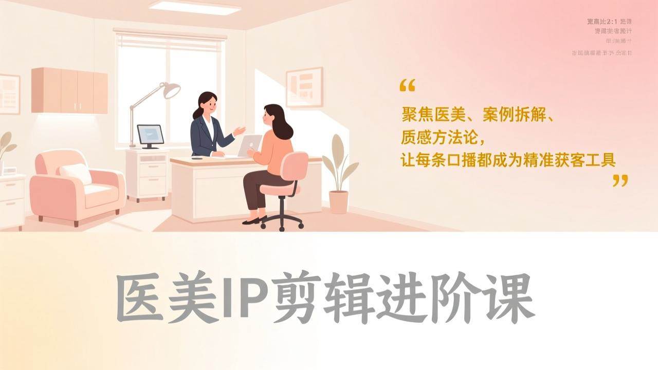 图片[1]-（17303期）医美IP剪辑进阶课，聚焦医美、案例拆解、质感方法论，让每条口播都成为精准获客工具-千猫网创