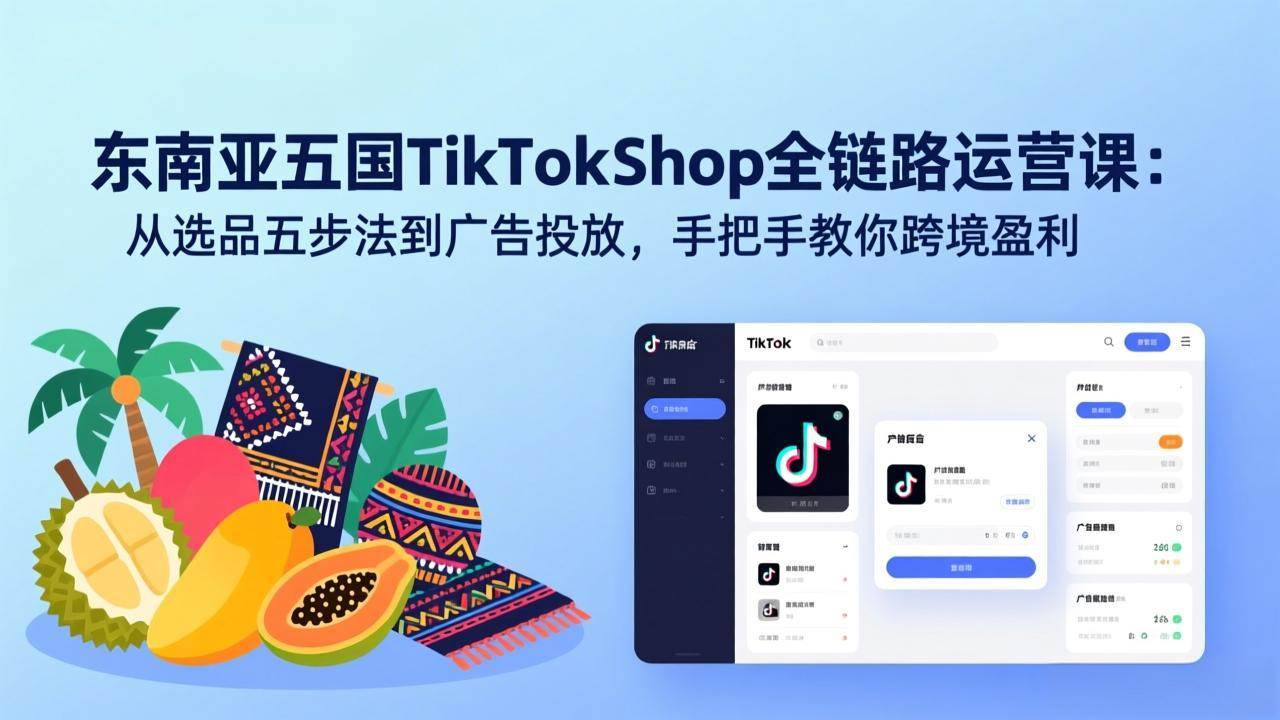 图片[1]-（17511期）东南亚五国TikTok Shop全链路运营课：从选品五步法到广告投放，手把手教你跨境盈利-千猫网创