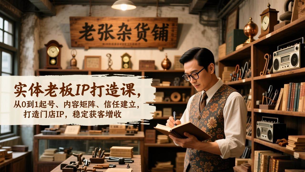 图片[1]-（17064期）实体老板IP打造课，从0到1起号、内容矩阵、信任建立，打造门店IP，稳定获客增收-千猫网创