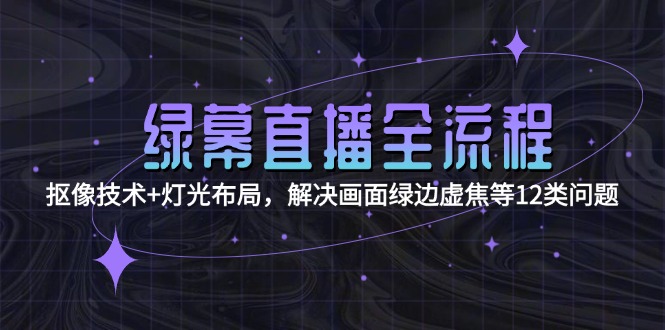 （15044期）绿幕直播全流程：抠像技术+灯光布局，解决画面绿边虚焦等12类问题-千猫网创