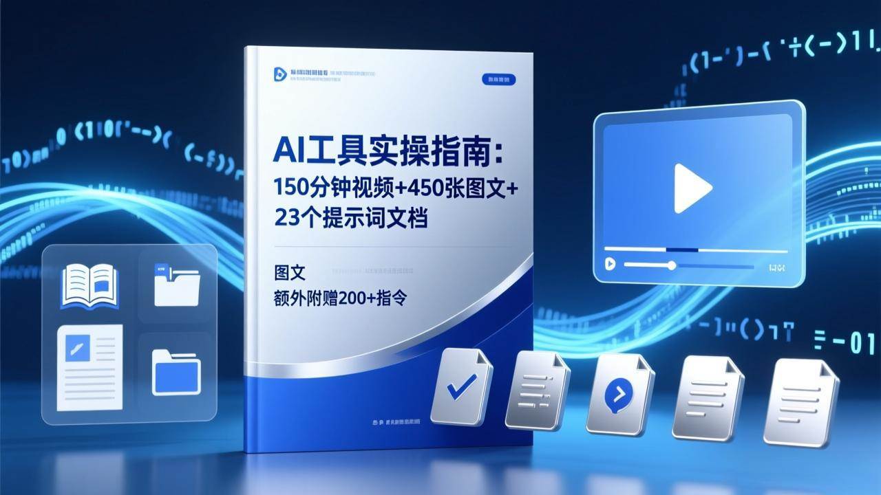 图片[1]-（17504期）AI工具实操指南：150分钟视频+450张图文+23个提示词文档，额外附赠200+指令-千猫网创