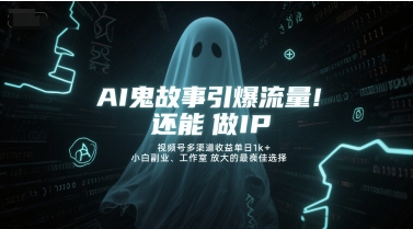 AI鬼故事引爆流量，还能做IP，视频号多渠道收益单日1k+，小白副业、工作室放大的最佳选择-千猫网创