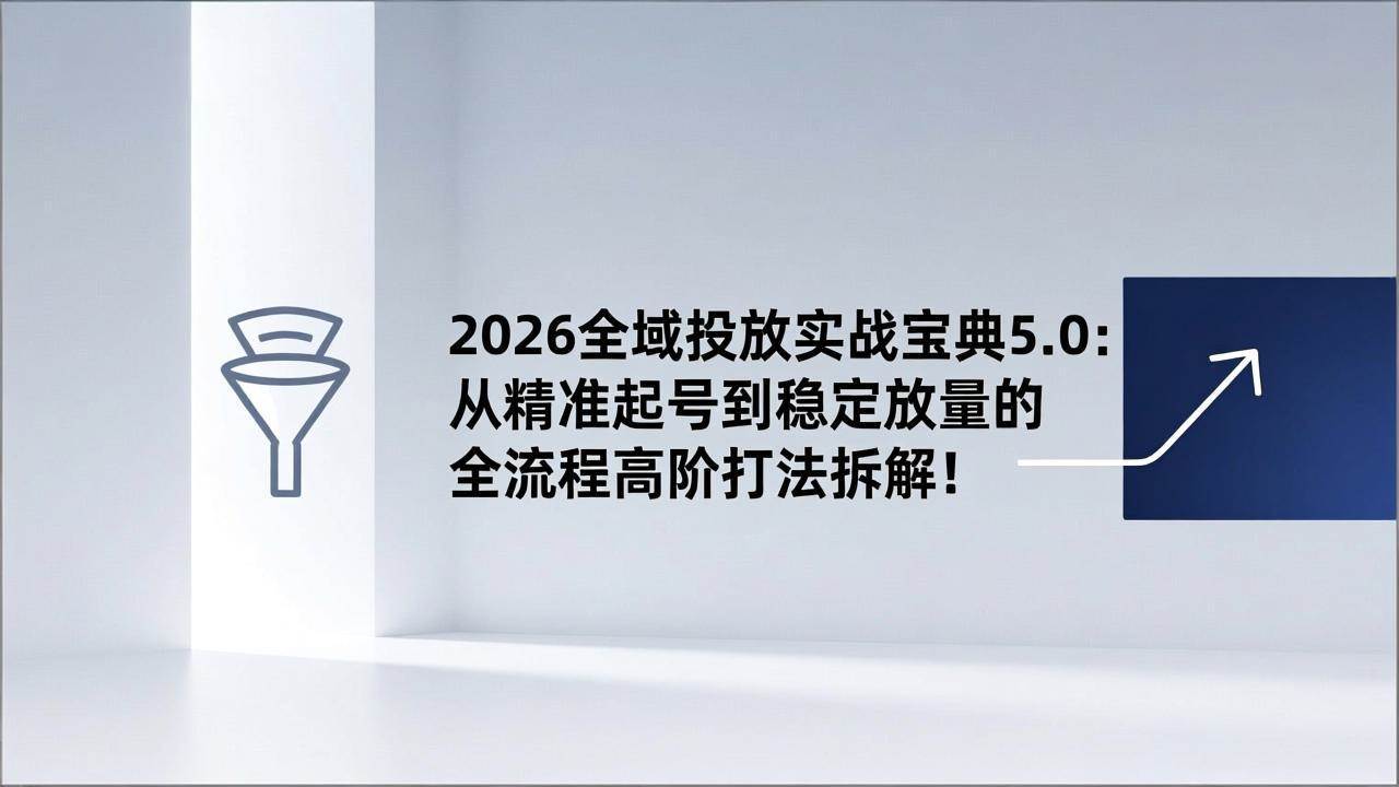 图片[1]-（17156期）2026全域投放实战宝典5.0：从精准起号到稳定放量的全流程高阶打法拆解！-千猫网创
