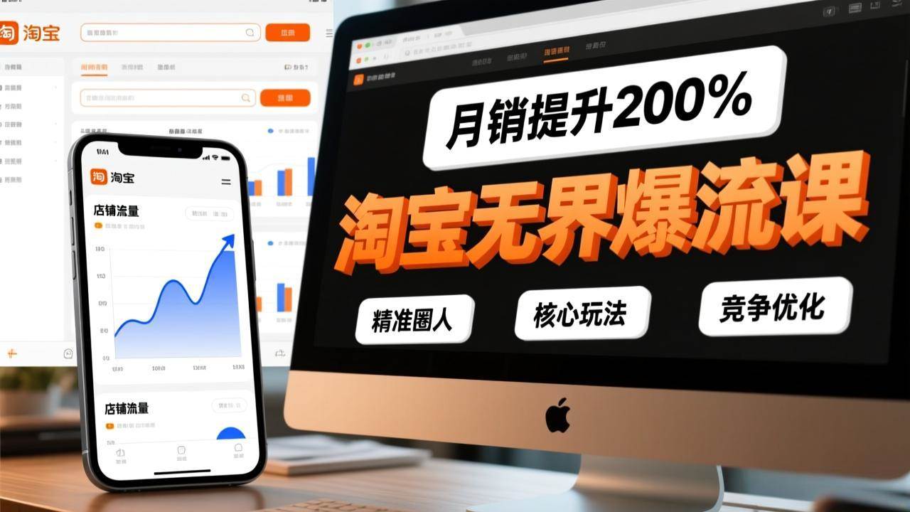 图片[1]-（17132期）淘宝无界爆流课，精准圈人、核心玩法、竞争优化，快速引爆店铺流量，月销提升200%-千猫网创