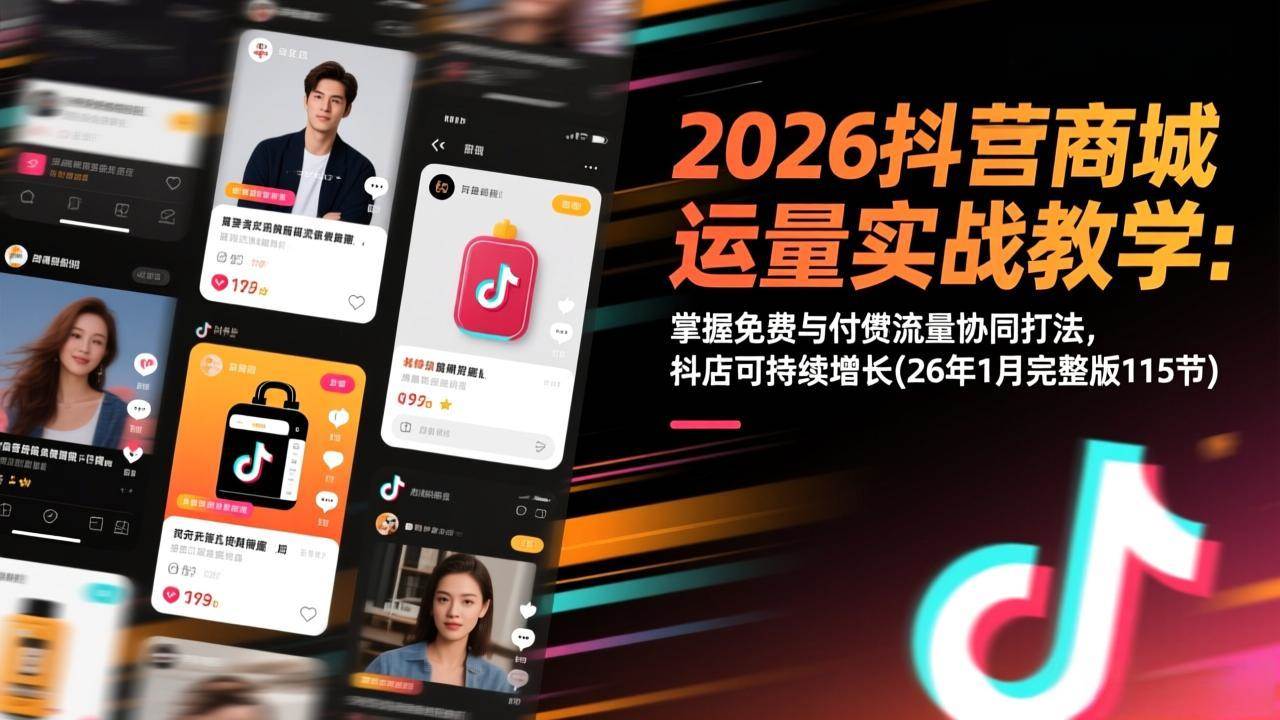 图片[1]-（17165期）2026抖音商城运营实战教学：掌握免费与付费流量协同打法，抖店可持续增长(26年1月完整版115节)-千猫网创