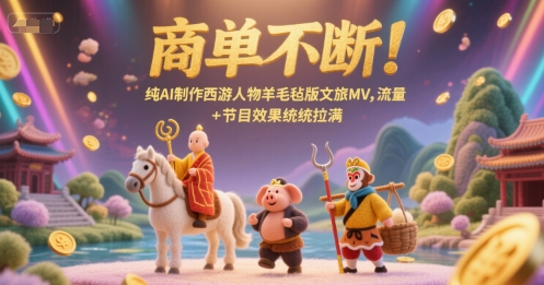 商单不断！纯AI制作西游人物羊毛毡版文旅MV，流量+节目效果统统拉满-千猫网创
