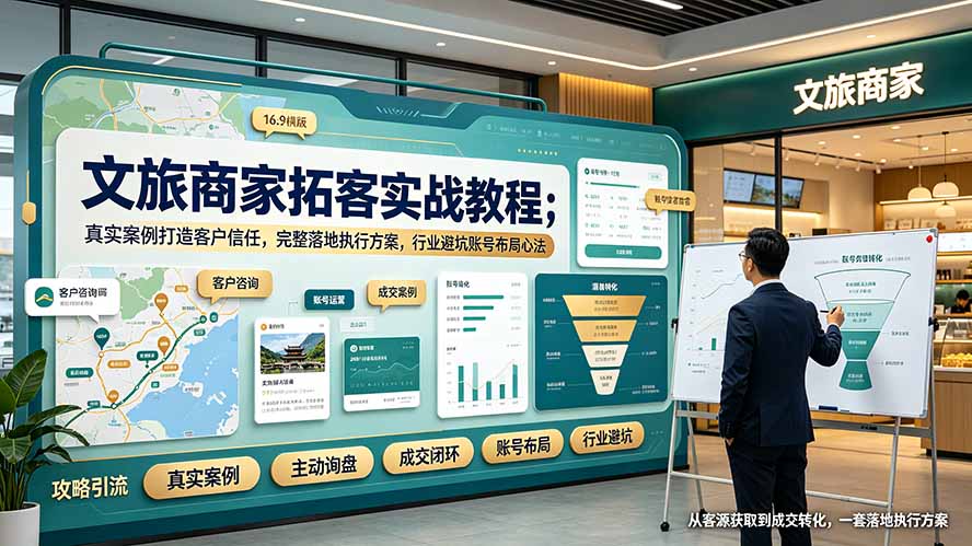 文旅商家拓客实战教程;真实案例打造客户信任,完整落地执行方案,行业避坑账号布局心法 文旅商家拓客实战教程;真实案例打造客户信任,完整落地执行方案,行业避坑账号布局心法