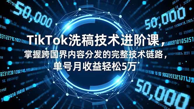 图片[1]-（16693期）TikTok洗稿技术进阶课，掌握跨国界内容分发的完整技术链路，单号月收益轻松5万-千猫网创
