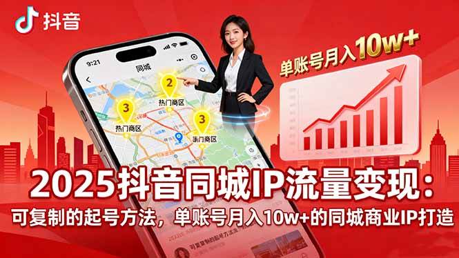 图片[1]-（16000期）2025同城IP流量变现：可复制的起号方法，单账号月入10w+的同城商业IP打造-千猫网创