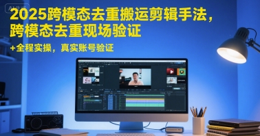 2025跨模态去重搬运剪辑手法，跨模态去重现场验证 +全程实操，真实账号验证-千猫网创