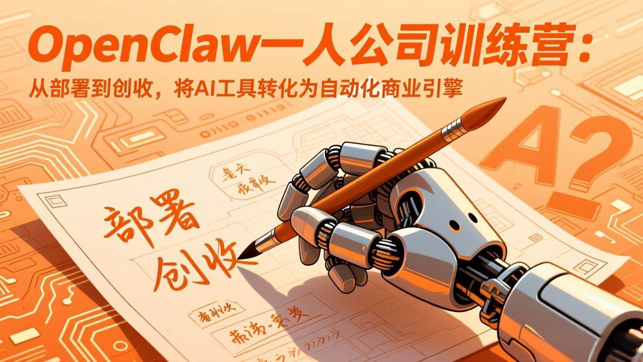 图片[1]-（17540期）OpenClaw一人公司训练营：从部署到创收，将AI工具转化为自动化商业引擎-千猫网创