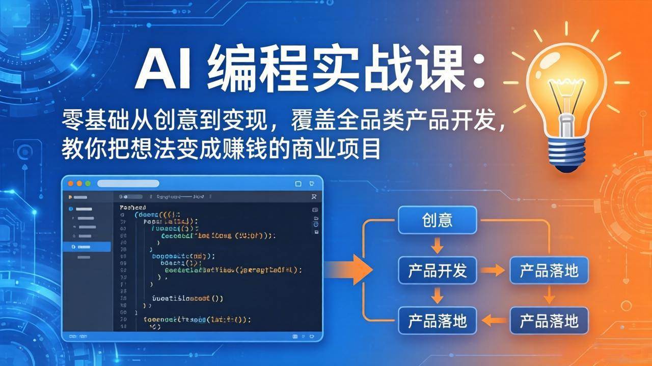 (17780期)AI编程实战课-第三期:零基础从创意到变现,覆盖全品类产品开发,把想法变成赚钱的商业项目 (17780期)AI编程实战课-第三期:零基础从创意到变现,覆盖全品类产品开发,把想法变成赚钱的商业项目