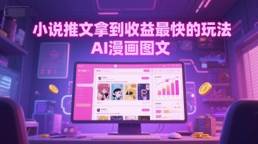 小说推文拿到收益最快的玩法，AI漫画图文-千猫网创