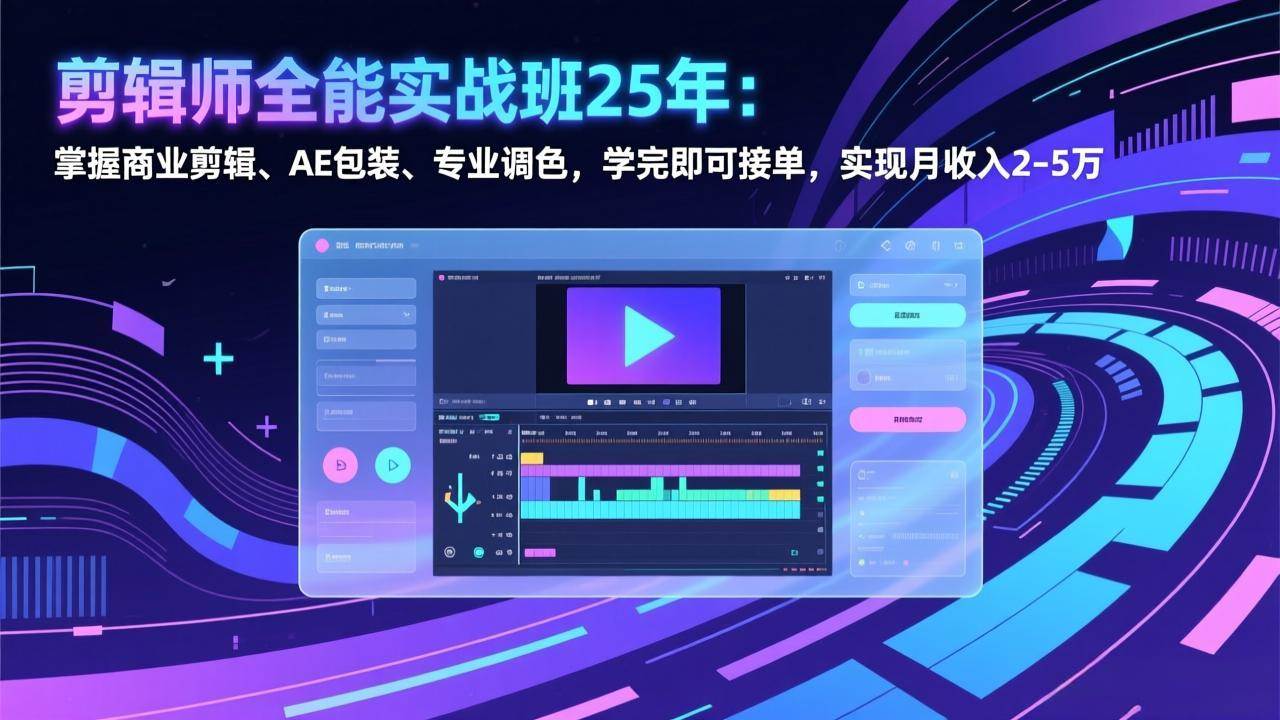 图片[1]-（17294期）剪辑师全能实战班25年：掌握商业剪辑、AE包装、专业调色，学完即可接单，实现月收入2-5万-千猫网创