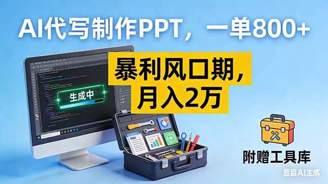 图片[1]-（16967期）AI代写制作PPT，一单800+， 暴利风口期，月入2万【附工具】-千猫网创