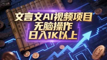 文言文AI视频项目，无脑操作，日入1K以上-千猫网创