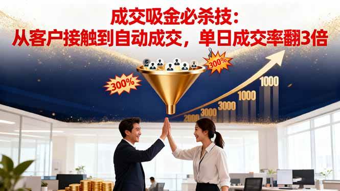 图片[1]-（16432期）吸金成交营销必杀技：从客户接触到自动成交，单日成交率翻3倍-千猫网创