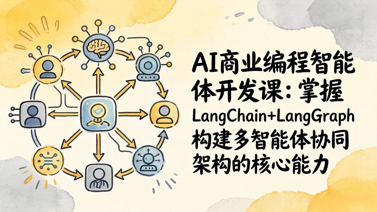 图片[1]-（17608期）AI商业编程智能体开发课：掌握LangChain+LangGraph构建多智能体协同架构的核心能力-千猫网创