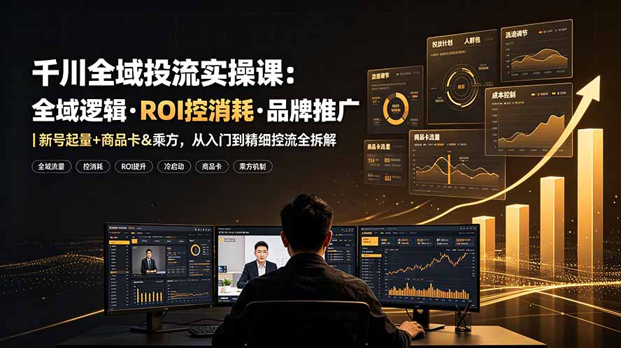 千川全域投流实操课:全域逻辑·ROI控消耗·品牌推广|新号起量+商品卡&乘方,从入门到精细控流全拆解 千川全域投流实操课:全域逻辑·ROI控消耗·品牌推广|新号起量+商品卡&乘方,从入门到精细控流全拆解