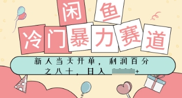 闲鱼冷门暴力赛道，新人当天开单，门槛低，日入多张-千猫网创