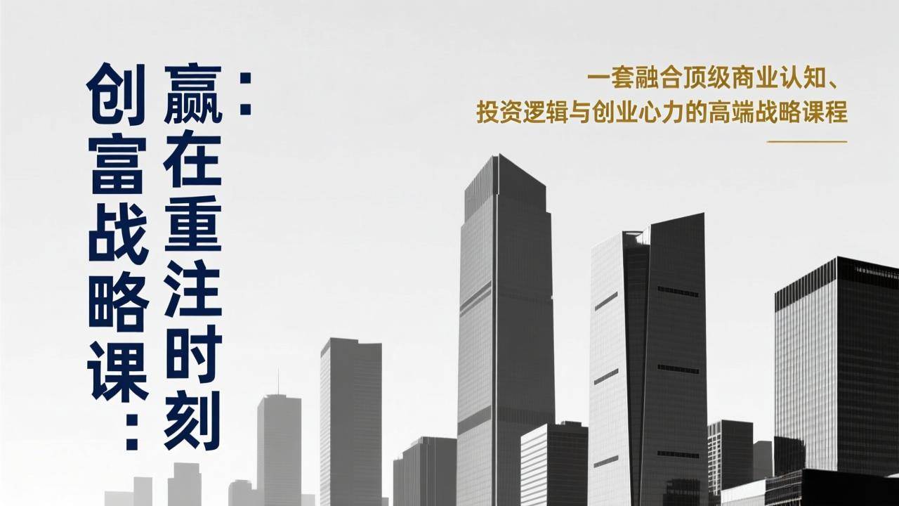 图片[1]-（17337期）《创富战略课：赢在重注时刻》一套融合顶级商业认知、投资逻辑与创业心力的高端战略课程-千猫网创