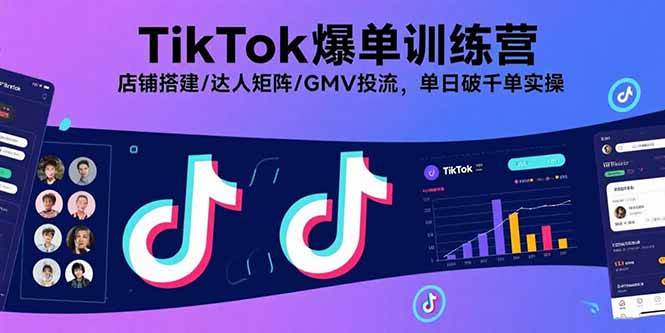 图片[1]-（15920期）TikTok爆单训练营，店铺搭建/达人矩阵/GMV投流，单日破千单实操-千猫网创